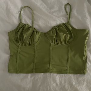 Green cropped top